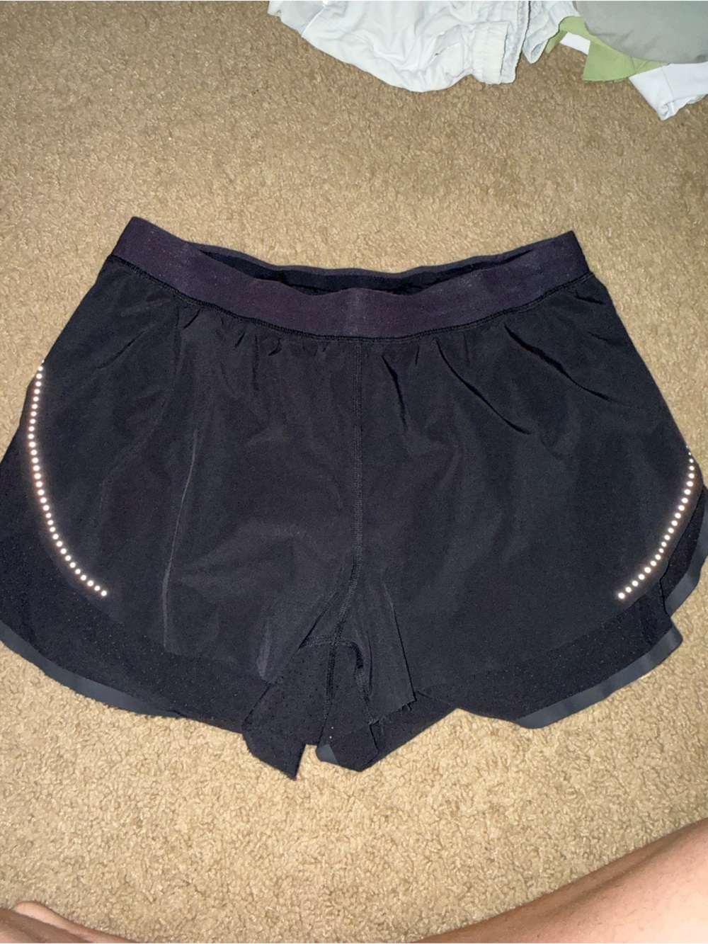 Black Lululemon breathable athletic shorts